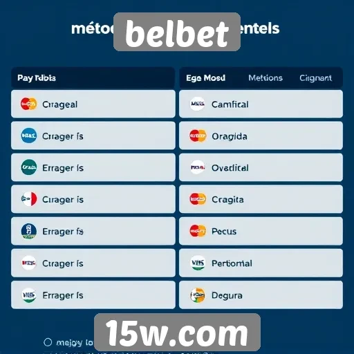 Métodos de pagamento disponíveis no belbet